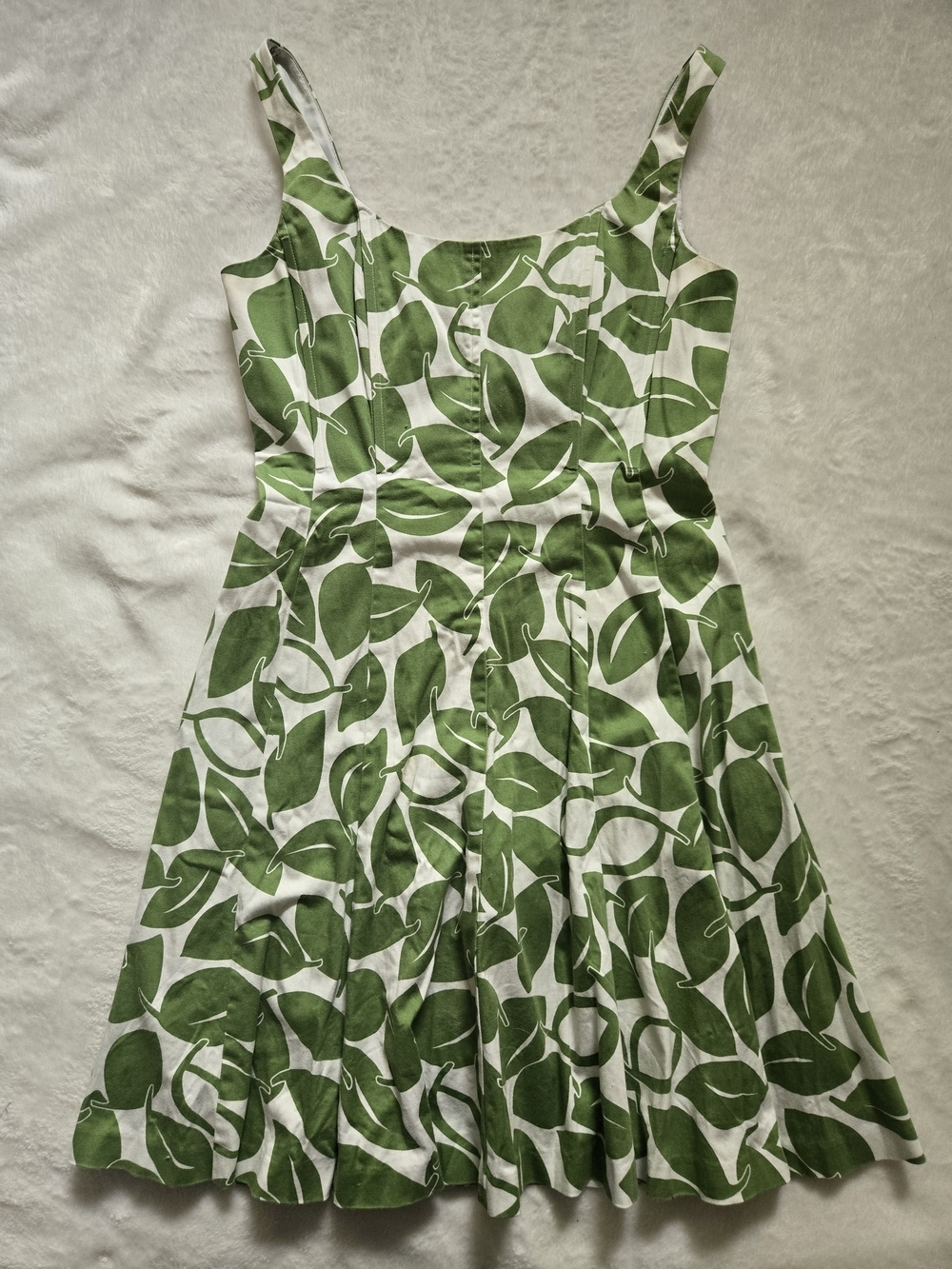 Nine West Green Leaf Print Midi Dress